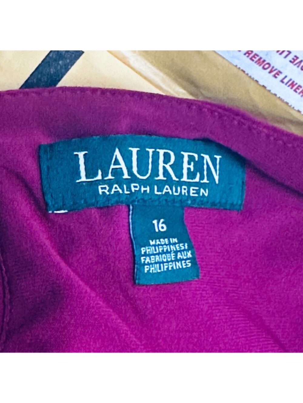 Lauren Ralph Lauren Womens Fuchsia Belted Jersey Midi Dress Sz 16 Comfort Party - Picture 4 of 9